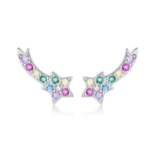 Boucles d'oreilles à clou Pandora Style en argent 925 plaquées platine avec zirconium multicolore - SCE1933 (image pour) Boucles d'oreilles à clou Pandora Style en argent 925 plaquées platine avec zirconium multicolore - SCE1933