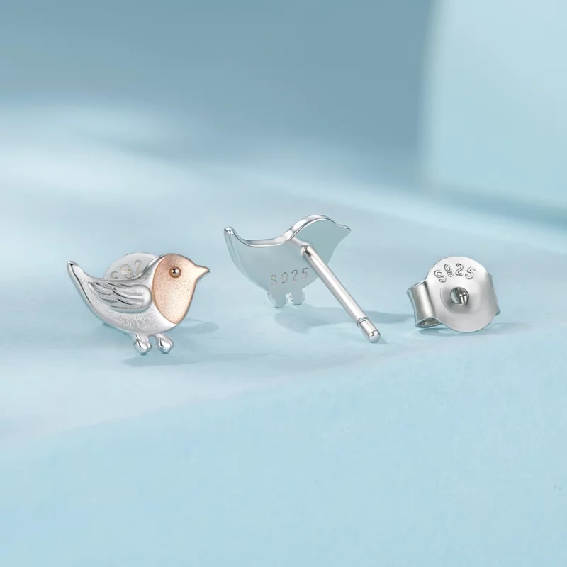 (image pour) Boucles d'oreilles à clou Pandora Style en argent 925 plaquées platine et or ros - Afficher 2