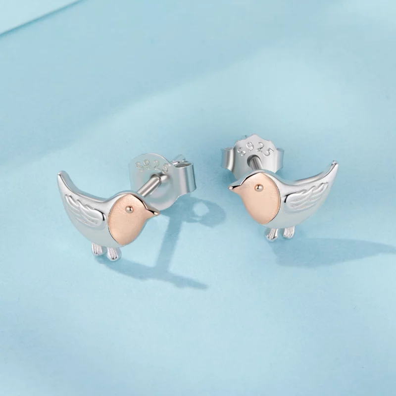 (image pour) Boucles d'oreilles à clou Pandora Style en argent 925 plaquées platine et or ros - Afficher 3