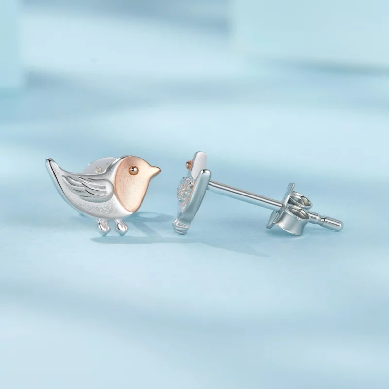 (image pour) Boucles d'oreilles à clou Pandora Style en argent 925 plaquées platine et or ros - Afficher 4