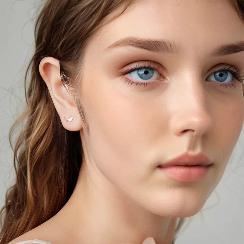 (image pour) Boucles d'oreilles à clou Pandora Style en argent 925 plaquées platine et or ros - Afficher 8