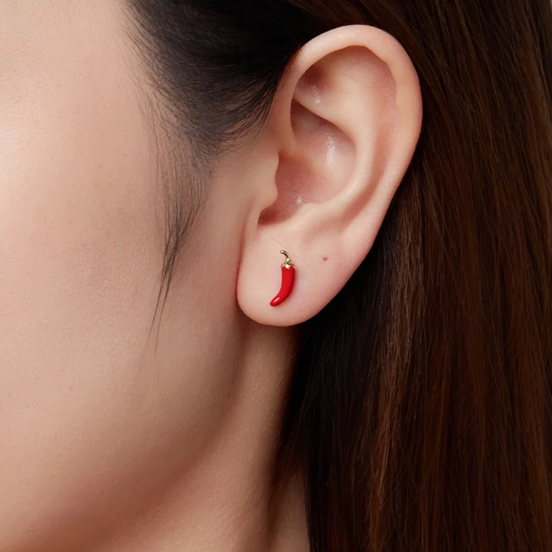 (image pour) Boucles d'oreilles Pandora Style Spicy Chili en forme de goutte - Argent 925 pla - Afficher 9