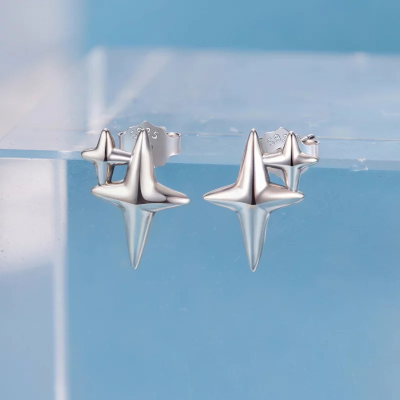 (image pour) Boucles d'oreilles clous Starlight en argent 925 de Pandora avec finition oxydée - Afficher 2