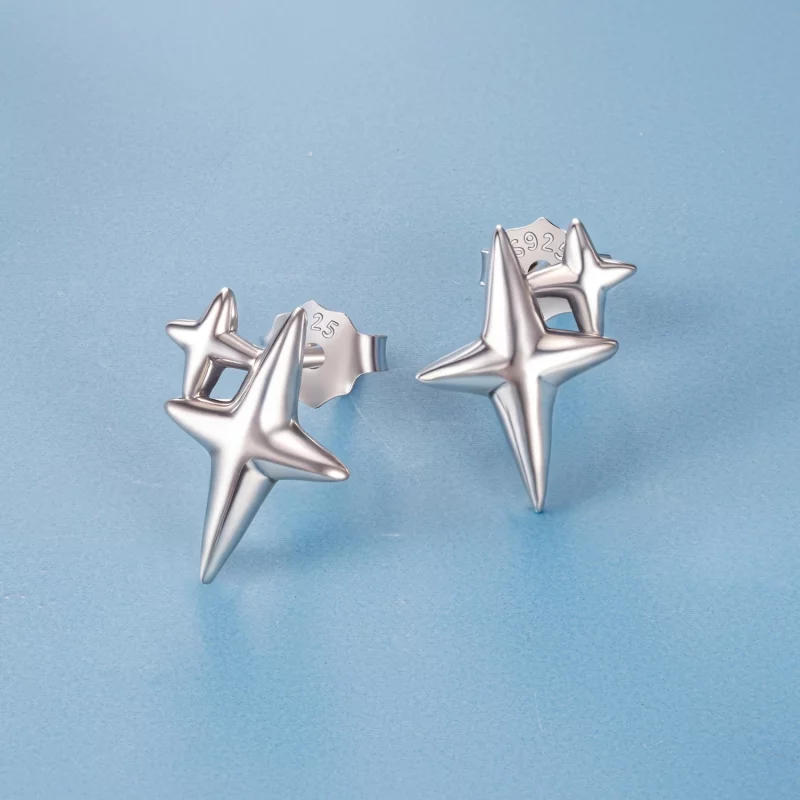 (image pour) Boucles d'oreilles clous Starlight en argent 925 de Pandora avec finition oxydée - Afficher 3