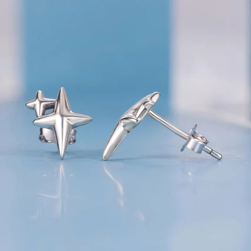 (image pour) Boucles d'oreilles clous Starlight en argent 925 de Pandora avec finition oxydée - Afficher 4
