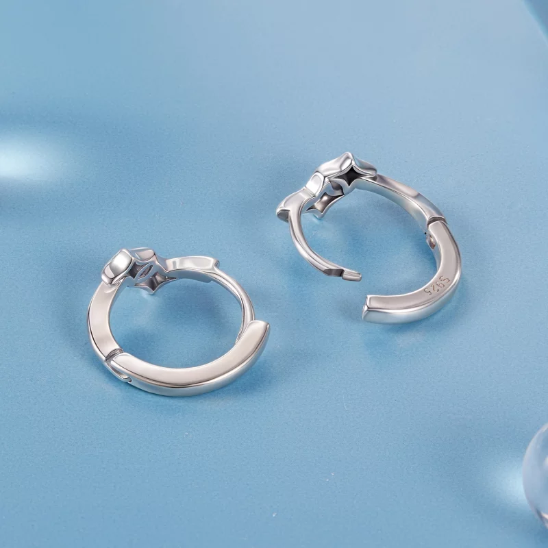(image pour) Boucles d'oreilles Huggie Starlight en argent 925 Pandora avec zirconium et fini - Afficher 4