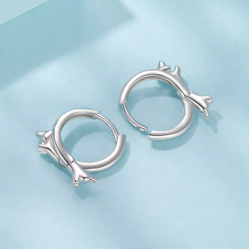 (image pour) Pandora Style 925 Argent Plaqué Platine Boucles d'Oreilles Cerceau Teckel - SCE1 - Afficher 4