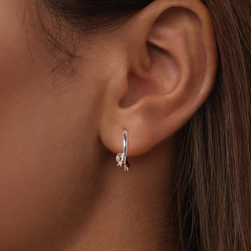 (image pour) Pandora Style 925 Argent Plaqué Platine Boucles d'Oreilles Cerceau Teckel - SCE1 - Afficher 5