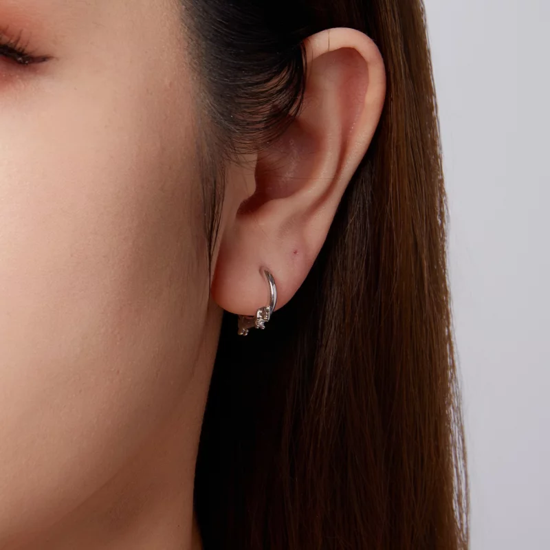 (image pour) Pandora Style 925 Argent Plaqué Platine Boucles d'Oreilles Cerceau Teckel - SCE1 - Afficher 10