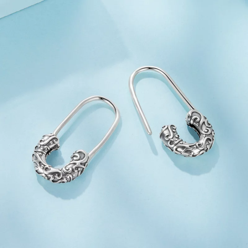 (image pour) Boucles d'oreilles Pandora Style 925 en argent oxydé à motif de vigne - SCE1913 - Afficher 4