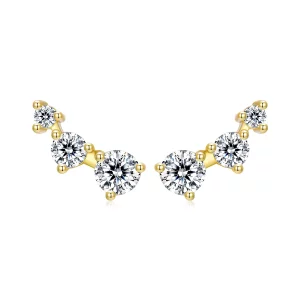 (image pour) Boucles d'oreilles Pandora Style Vigne Rampante en Zirconium Cubique - Argent 925 plaqué or - SCE1936-B
