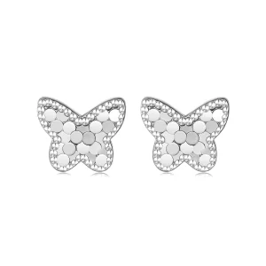 Pandora Style Boucles d'Oreilles Clous Papillon Étincelantes en Argent 925 Plaqué Platine - BSE1224 (image pour) Pandora Style Boucles d'Oreilles Clous Papillon Étincelantes en Argent 925 Plaqué Platine - BSE1224