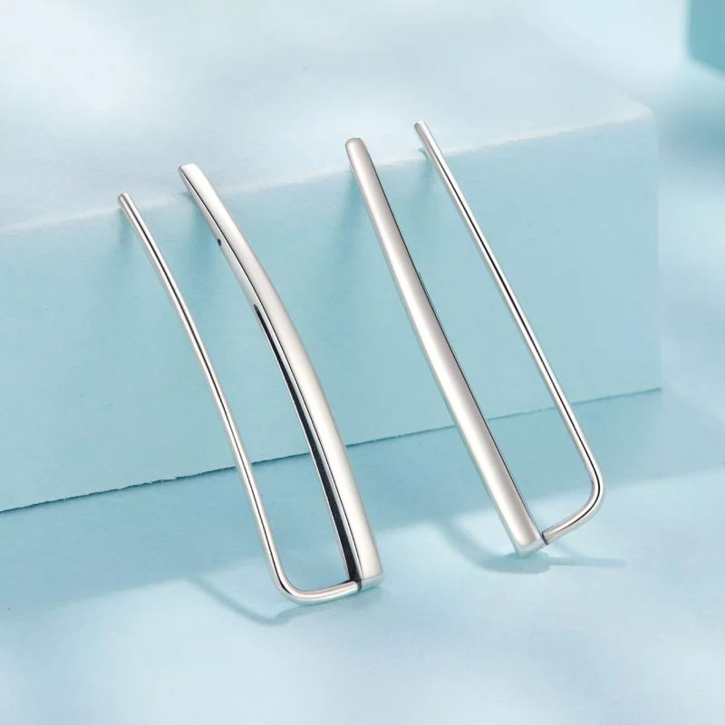 (image pour) Boucles d'oreilles longues pendantes Pandora Style en argent sterling avec finit - Afficher 2