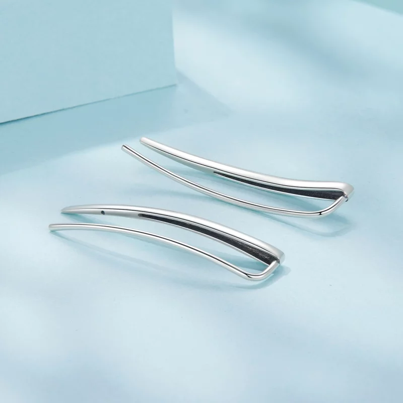 (image pour) Boucles d'oreilles longues pendantes Pandora Style en argent sterling avec finit - Afficher 3