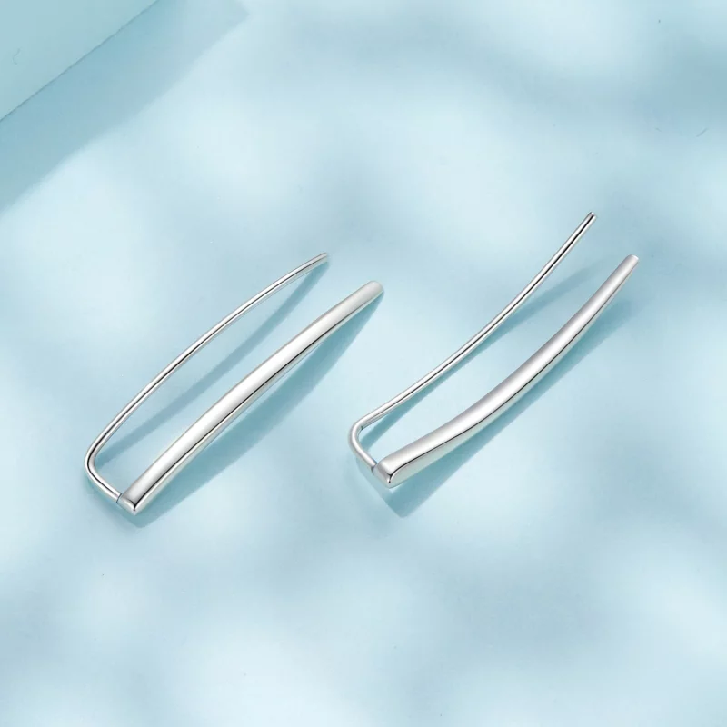(image pour) Boucles d'oreilles longues pendantes Pandora Style en argent sterling avec finit - Afficher 4