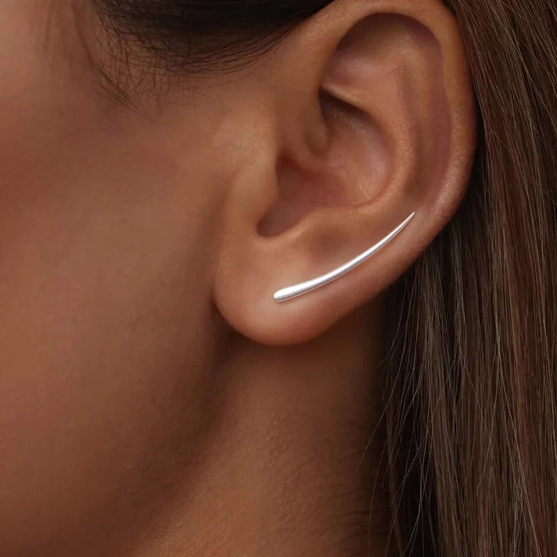 (image pour) Boucles d'oreilles longues pendantes Pandora Style en argent sterling avec finit - Afficher 5