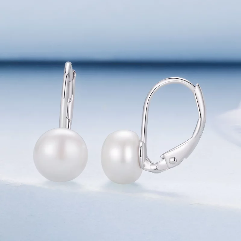 (image pour) Boucles d'oreilles pendantes en perles d'eau douce plaquées platine en argent 92 - Afficher 2