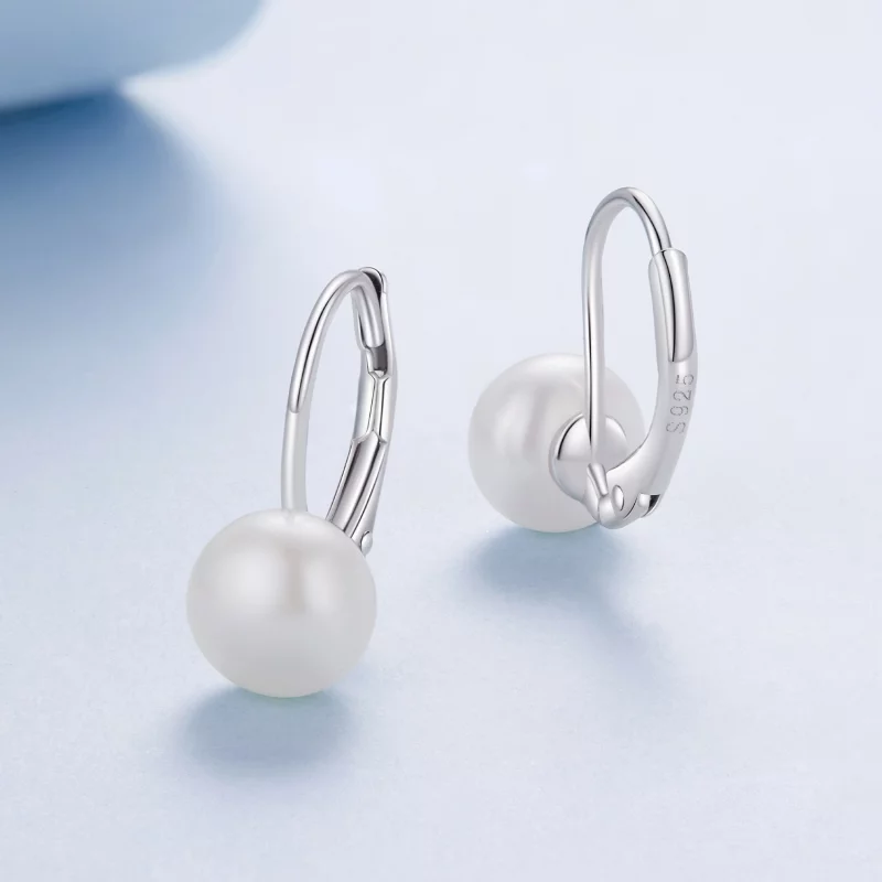 (image pour) Boucles d'oreilles pendantes en perles d'eau douce plaquées platine en argent 92 - Afficher 3
