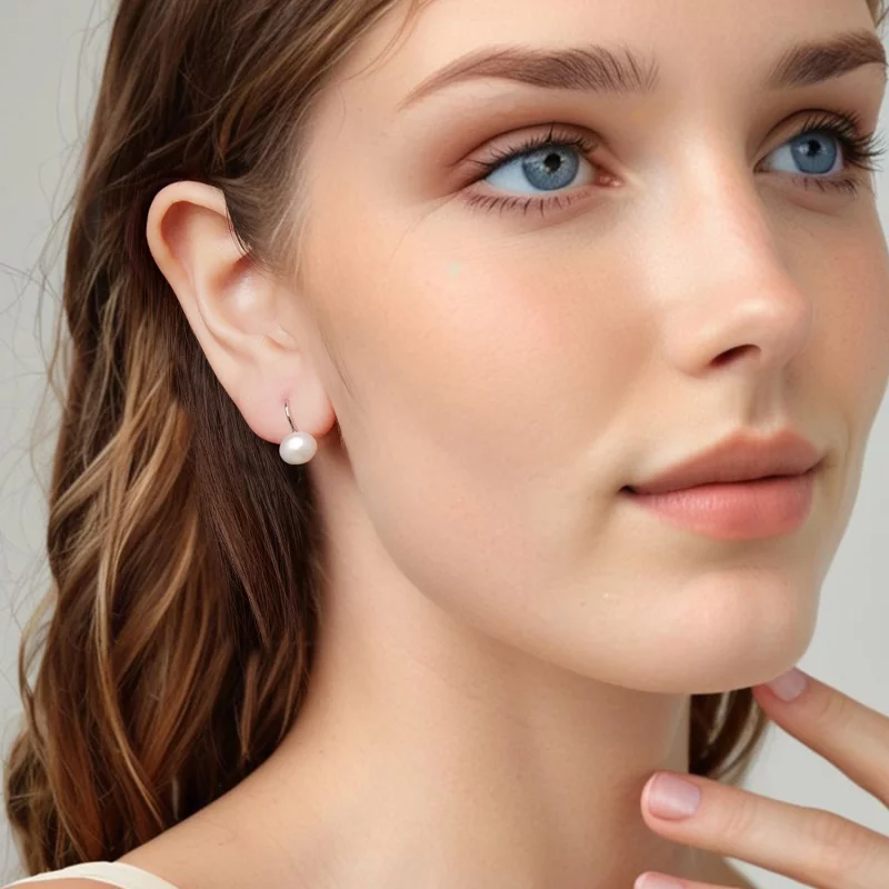(image pour) Boucles d'oreilles pendantes en perles d'eau douce plaquées platine en argent 92 - Afficher 7