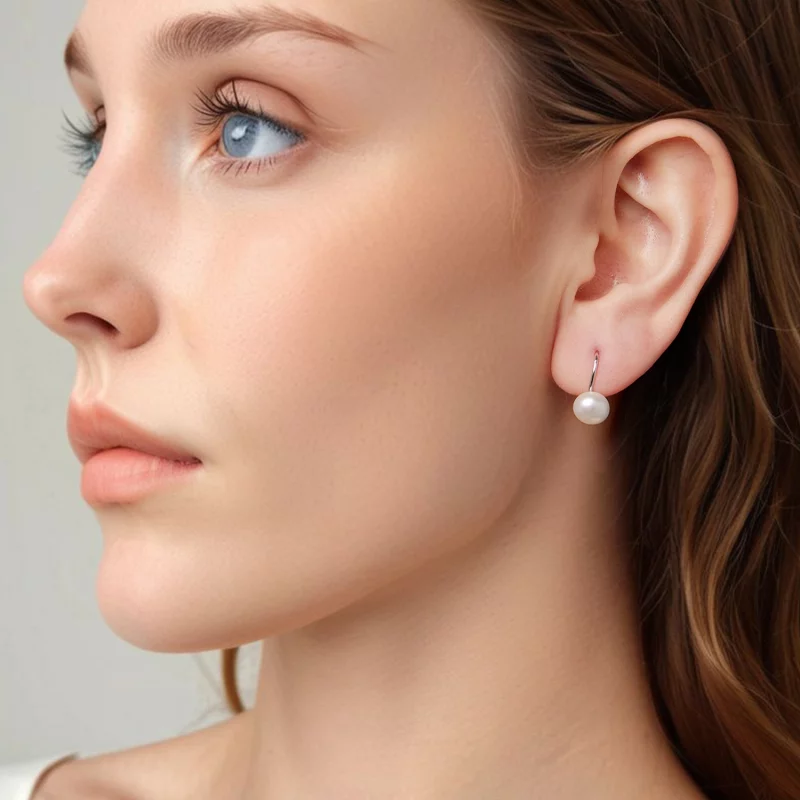(image pour) Boucles d'oreilles pendantes en perles d'eau douce plaquées platine en argent 92 - Afficher 8