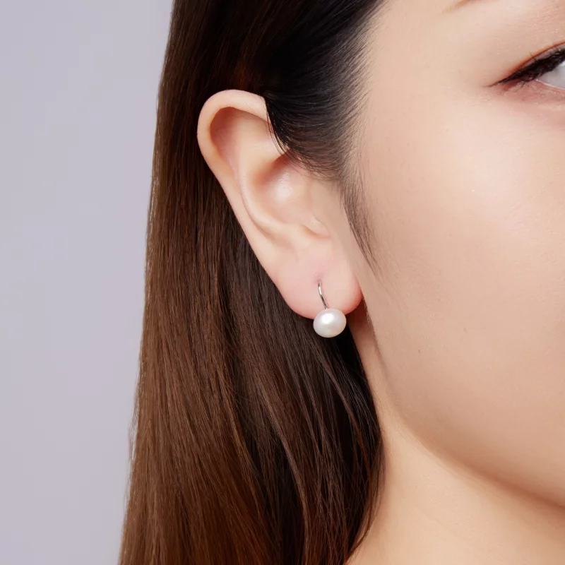 (image pour) Boucles d'oreilles pendantes en perles d'eau douce plaquées platine en argent 92 - Afficher 10