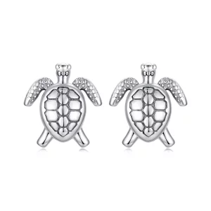 (image pour) Boucles d'oreilles à clou Tortue Océanique Style Pandora - Argent 925 oxydé - SCE1935