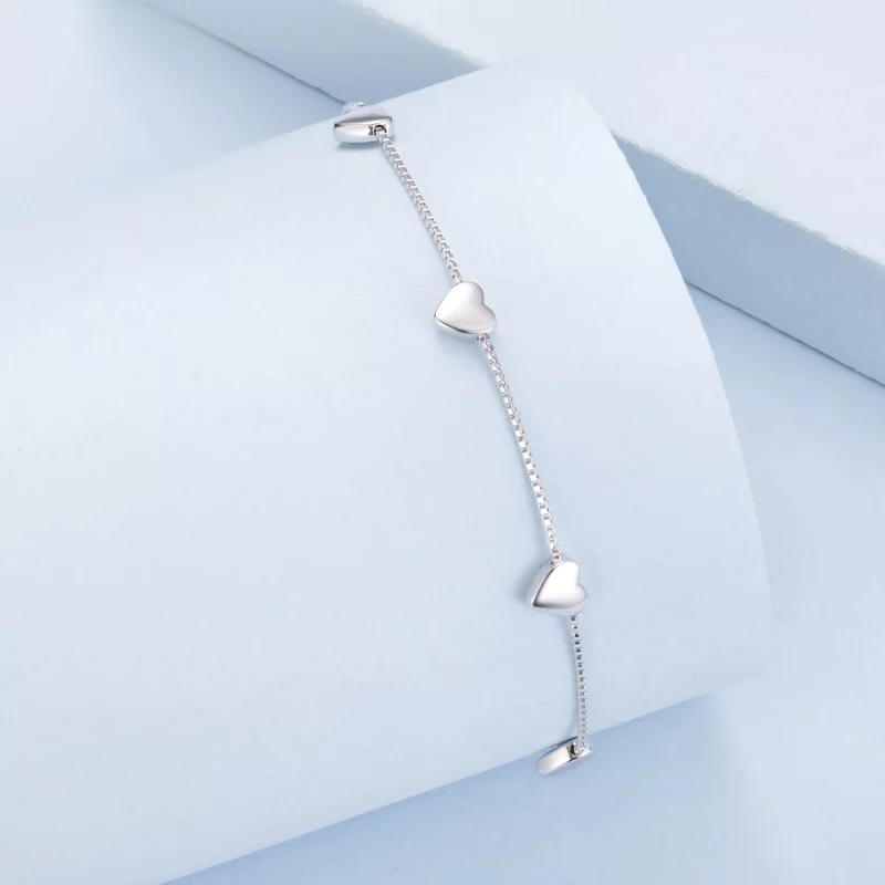 (image pour) Charm Cœur Style Pandora en Argent 925 Sterling avec Zirconium Cubique - Plaqué - Afficher 2