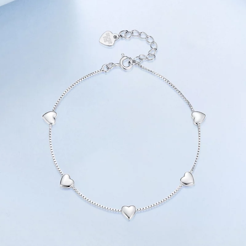 (image pour) Charm Cœur Style Pandora en Argent 925 Sterling avec Zirconium Cubique - Plaqué - Afficher 3