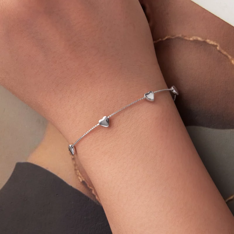 (image pour) Charm Cœur Style Pandora en Argent 925 Sterling avec Zirconium Cubique - Plaqué - Afficher 4