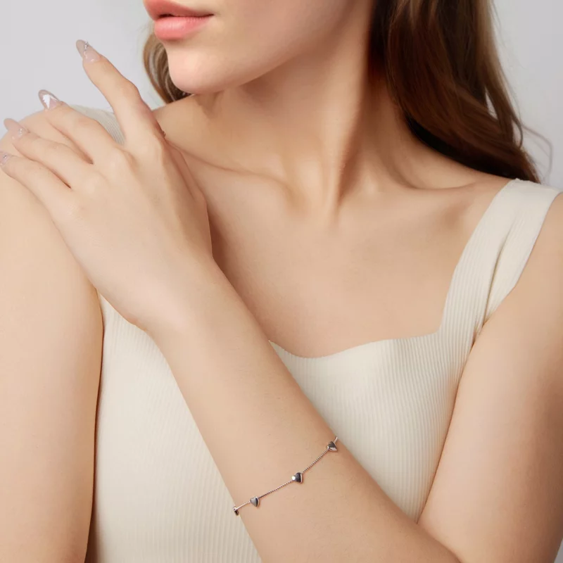 (image pour) Charm Cœur Style Pandora en Argent 925 Sterling avec Zirconium Cubique - Plaqué - Afficher 6