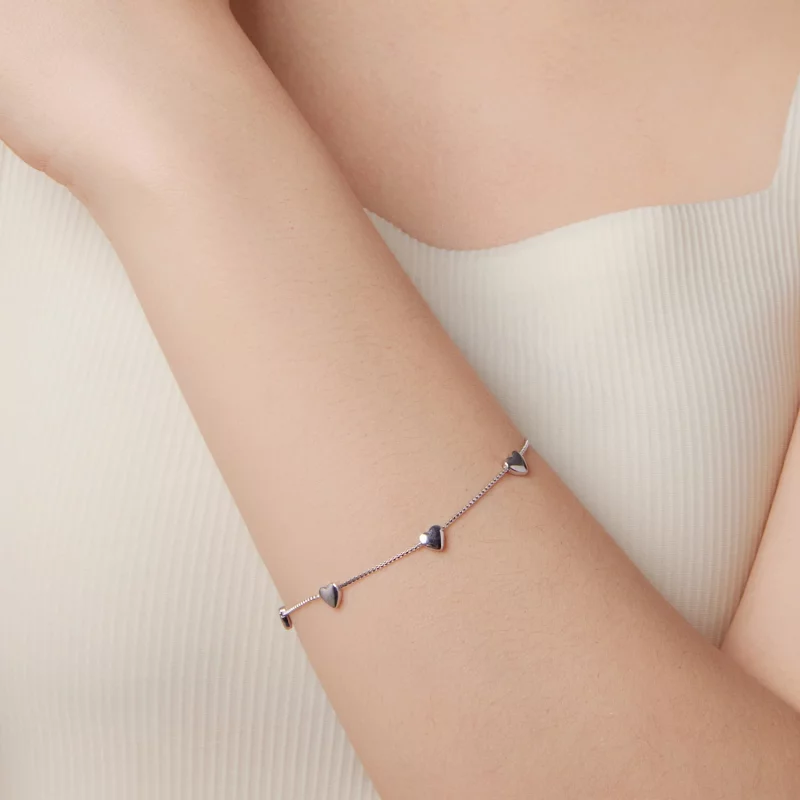 (image pour) Charm Cœur Style Pandora en Argent 925 Sterling avec Zirconium Cubique - Plaqué - Afficher 7