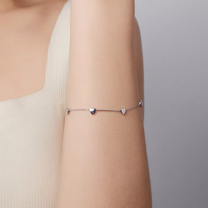 (image pour) Charm Cœur Style Pandora en Argent 925 Sterling avec Zirconium Cubique - Plaqué - Afficher 8