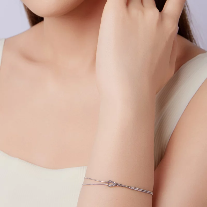 (image pour) Bracelet Pandora Style Classic en argent 925 plaqué platine - BSB211 - Afficher 8