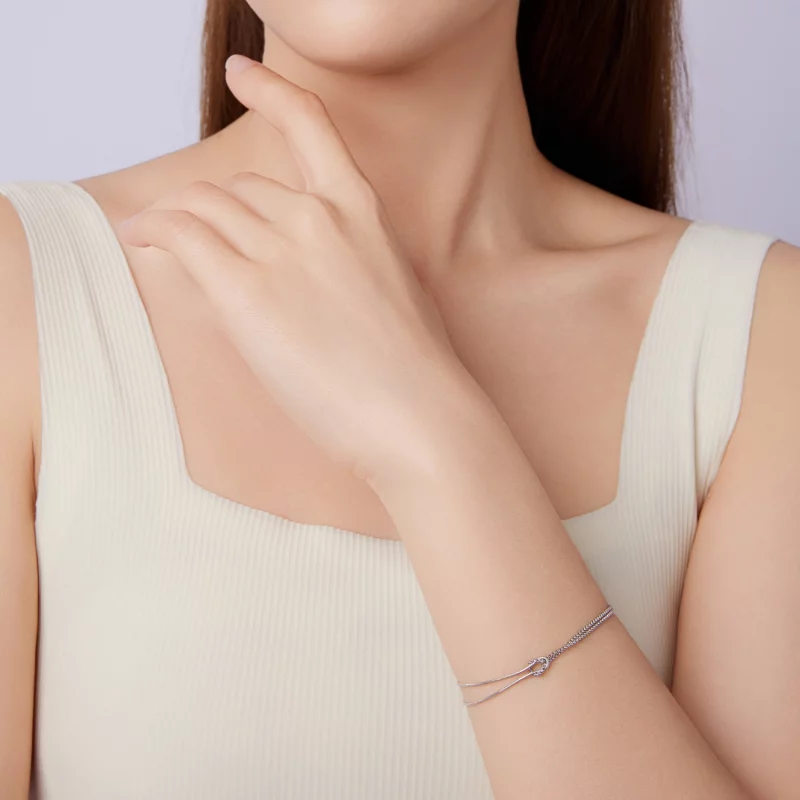 (image pour) Bracelet Pandora Style Classic en argent 925 plaqué platine - BSB211 - Afficher 9