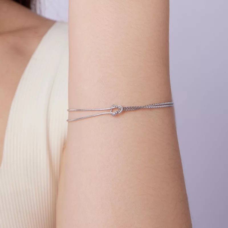 (image pour) Bracelet Pandora Style Classic en argent 925 plaqué platine - BSB211 - Afficher 10