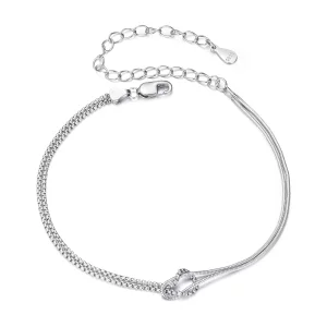 (image pour) Bracelet Pandora Style Classic en argent 925 plaqué platine - BSB211