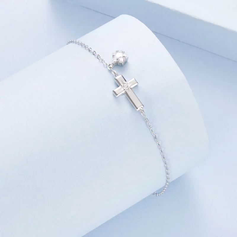 (image pour) Bracelet Pandora Style Croix Lumière Stellaire en Argent 925 Sterling avec Zirco - Afficher 2
