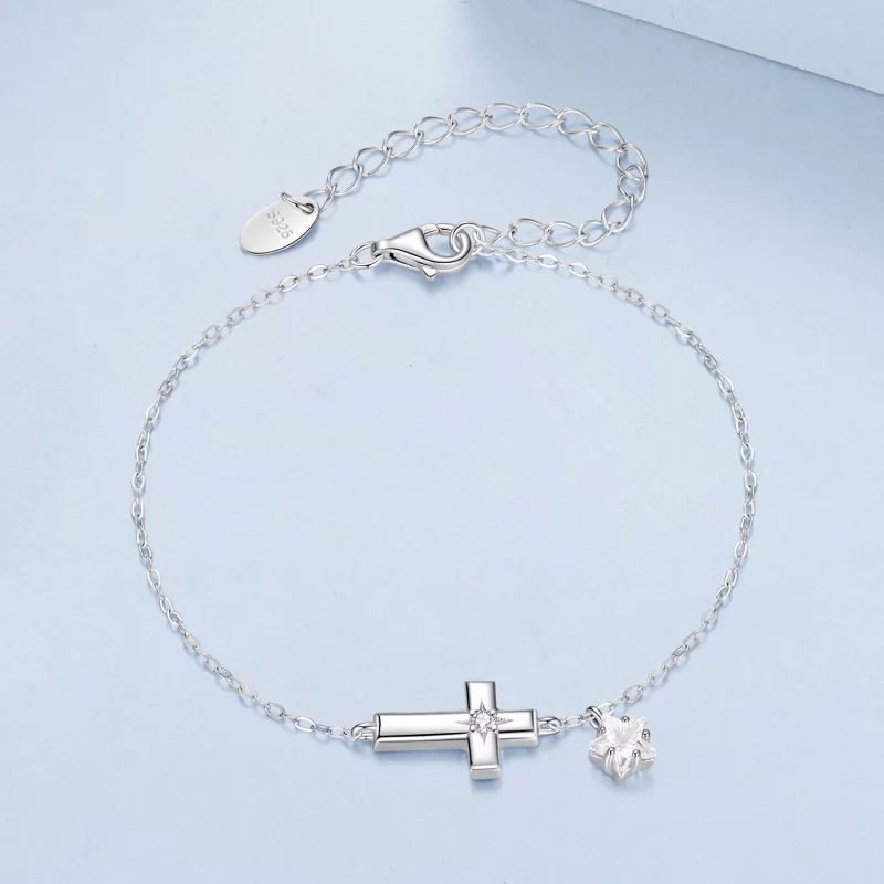 (image pour) Bracelet Pandora Style Croix Lumière Stellaire en Argent 925 Sterling avec Zirco - Afficher 3