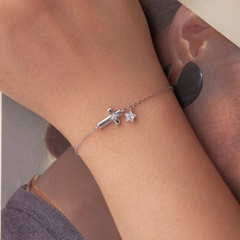 (image pour) Bracelet Pandora Style Croix Lumière Stellaire en Argent 925 Sterling avec Zirco - Afficher 4