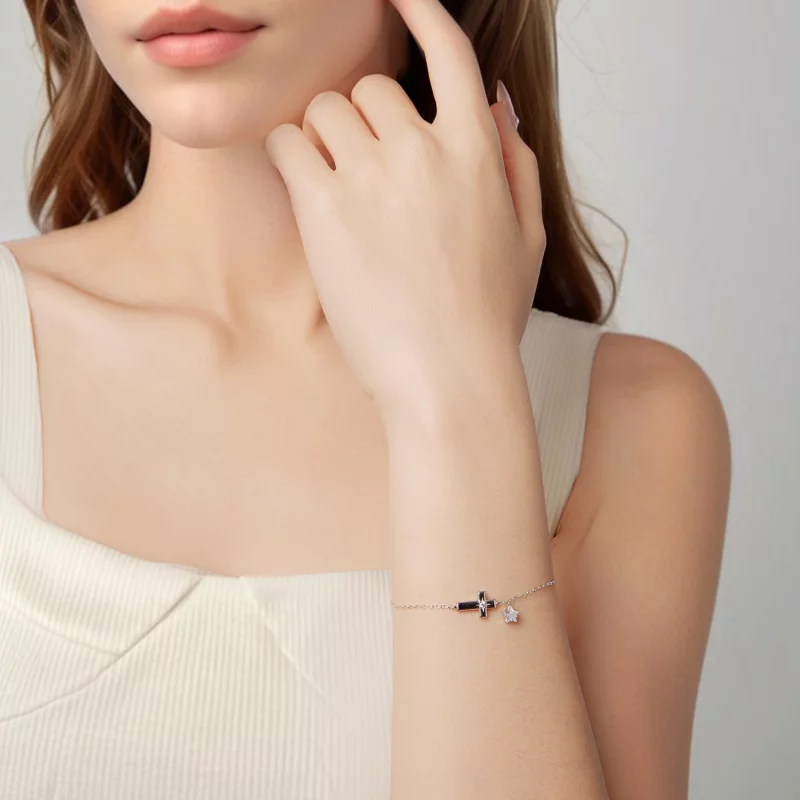 (image pour) Bracelet Pandora Style Croix Lumière Stellaire en Argent 925 Sterling avec Zirco - Afficher 6