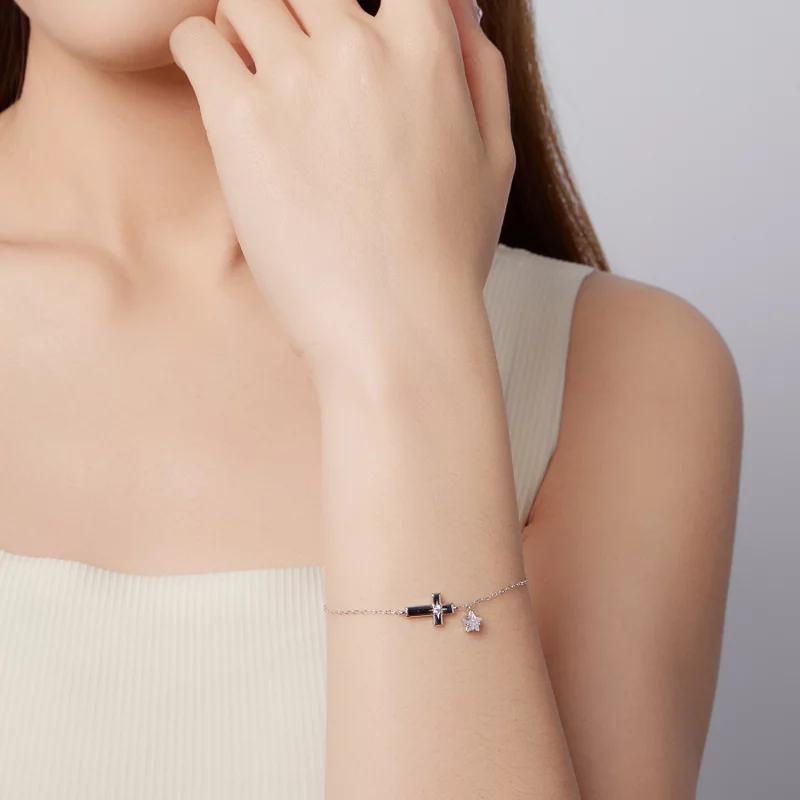(image pour) Bracelet Pandora Style Croix Lumière Stellaire en Argent 925 Sterling avec Zirco - Afficher 7