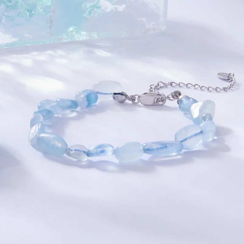 (image pour) Bracelet en Cristal Bleu Pandora Style 925 en Argent Plaqué Platine - BSB223 - Afficher 2