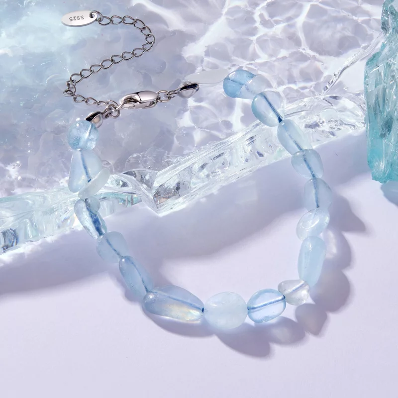 (image pour) Bracelet en Cristal Bleu Pandora Style 925 en Argent Plaqué Platine - BSB223 - Afficher 3