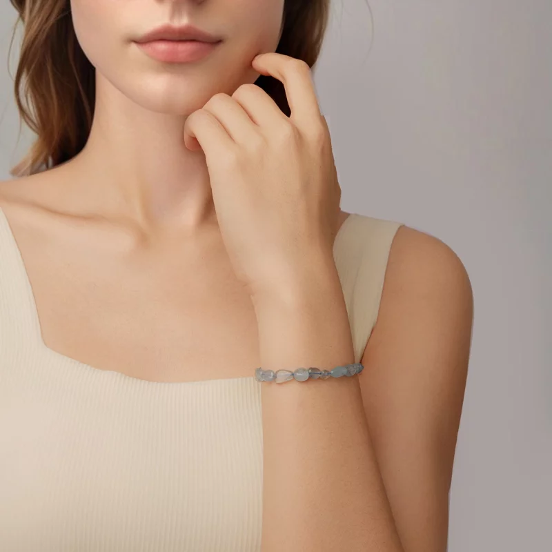 (image pour) Bracelet en Cristal Bleu Pandora Style 925 en Argent Plaqué Platine - BSB223 - Afficher 5