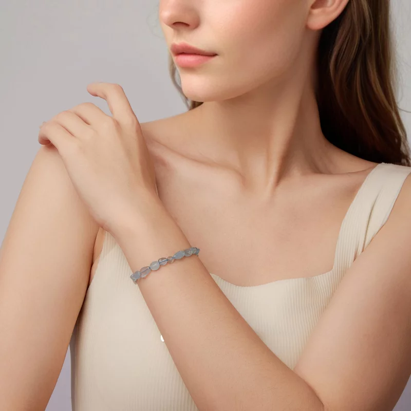 (image pour) Bracelet en Cristal Bleu Pandora Style 925 en Argent Plaqué Platine - BSB223 - Afficher 6