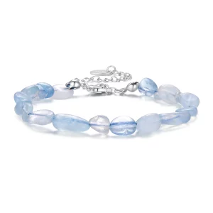 (image pour) Bracelet en Cristal Bleu Pandora Style 925 en Argent Plaqué Platine - BSB223