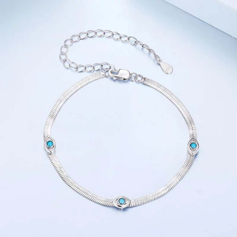 (image pour) Bracelet Pandora Style en Argent 925 Malœil avec Turquoise Synthétique - Plaqué - Afficher 3