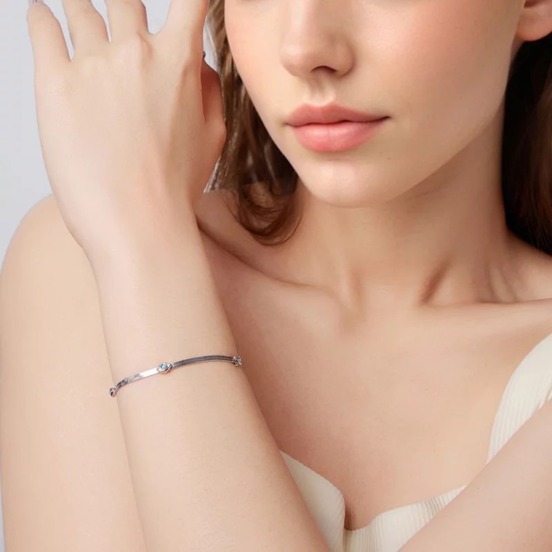 (image pour) Bracelet Pandora Style en Argent 925 Malœil avec Turquoise Synthétique - Plaqué - Afficher 6