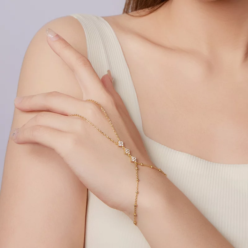 (image pour) Bracelet Pandora Style Chaine à Anneaux en Argent 925 avec Zirconium Cubique - G - Afficher 8