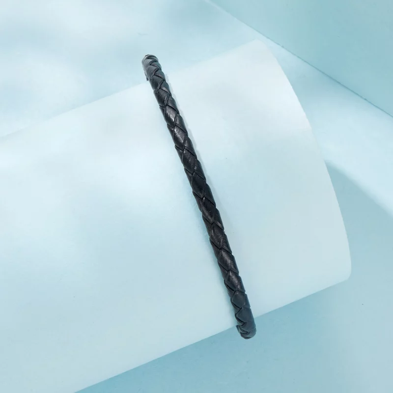 (image pour) Bracelet en cuir avec fermoir rond Pandora 925 argent oxydé - SCB299 - Afficher 2